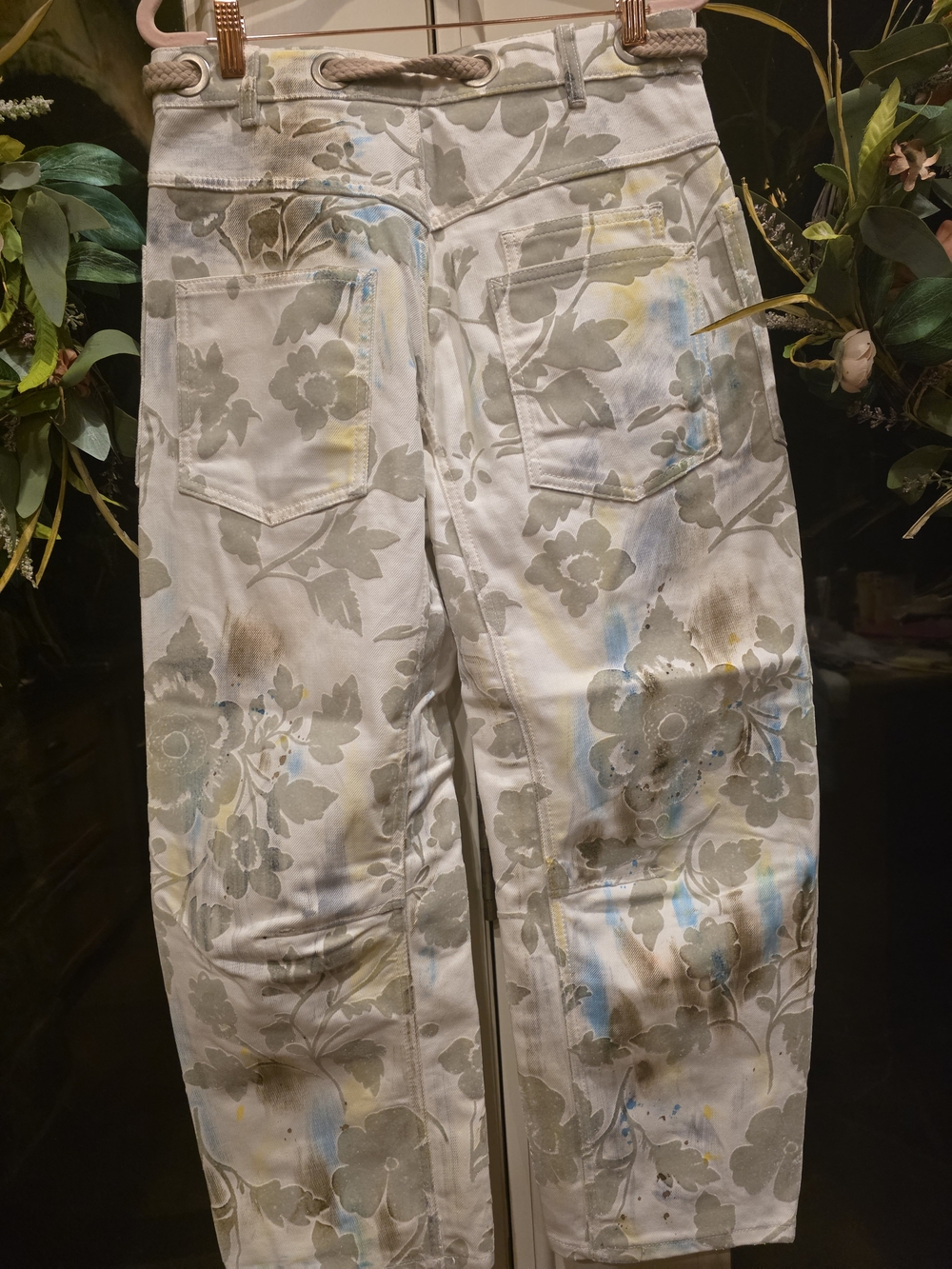 We The Free Moxie Printed Flocked Barrel Jeans - Picture 5 of 10